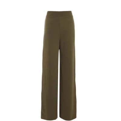 QUIZ Women's Olive Green Buckle Detail Palazzo Pant 4 QUIZ Women's Olive Green Buckle Detail Palazzo Pant - Image 3