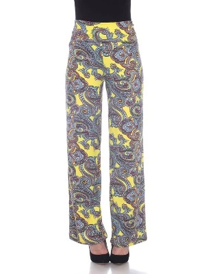 Women's Paisley Printed Palazzo Pants - White Mark 7 Women's Paisley Printed Palazzo Pants - White Mark - Image 5