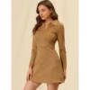 Allegra K Women's Faux Suede Lapel Neck Long Sleeve Elegant A-Line Mini Dress -Modish Ink Sales GUEST e1df4316 caca 4e6f 9d0f a1d2013e82da