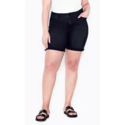 Women's Plus Size Giana Ripped Short - Black | AVENUE -Modish Ink Sales GUEST e227d174 3180 45eb 983e 22ab5f2fc85e