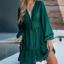 Women's Emerald Button-Loop Mini Dress - Cupshe -Modish Ink Sales GUEST e358c0c1 f00e 4e39 8485 d4646936b53c
