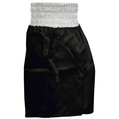 Cleto Reyes Women's Satin Boxing Skirt Trunks - Black/White 3 Cleto Reyes Women's Satin Boxing Skirt Trunks - Black/White