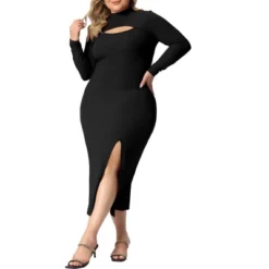Agnes Orinda Women's Plus Size Bodycon Knee Slim Cut-Out Dresses -Modish Ink Sales GUEST e4741e32 8e4d 4ccb b2c6 d95225ea8436