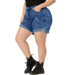 Agnes Orinda Women's Plus Size High Rise Fashion Denim Roll-Up Stretched Ripped Jean Shorts 13 Agnes Orinda Women's Plus Size High Rise Fashion Denim Roll-Up Stretched Ripped Jean Shorts -Modish Ink Sales GUEST e988857b 7e96 46c5 87ae 851e1ba0ef76
