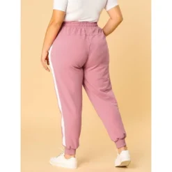 Agnes Orinda Women's Plus Size Skinny Drawstring Elastic Waist Contrast Color Comfort Athletic Jogger Pants -Modish Ink Sales GUEST ecba3538 1717 4aac 9f5e a5618e3724d5
