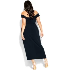 Women's Plus Size Ripple Love Dress - Navy | CITY CHIC