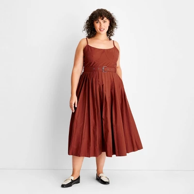 Women's Strappy Pleated Midi Dress - Future Collective™ With Reese Blutstein 6 Women's Strappy Pleated Midi Dress - Future Collective™ With Reese Blutstein - Image 4