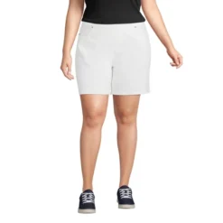 Lands' End Women's Starfish Mid Rise Pull On 7" Knit Denim Jean Shorts -Modish Ink Sales GUEST f3120d40 d4dc 4ad2 8bfc 411187320972