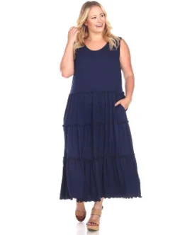 Women's Plus Size Scoop Neck Tiered Midi Dress - White Mark 13 Women's Plus Size Scoop Neck Tiered Midi Dress - White Mark -Modish Ink Sales GUEST f5031bc4 fd4d 4ee5 96aa 7e73ee4f306b