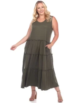 Women's Plus Size Scoop Neck Tiered Midi Dress - White Mark 12 Women's Plus Size Scoop Neck Tiered Midi Dress - White Mark -Modish Ink Sales GUEST f54c7f55 2722 4086 836b 72127f9eb6a2