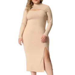 Agnes Orinda Women's Plus Size Bodycon Knee Slim Cut-Out Dresses -Modish Ink Sales GUEST f5a91ae5 6f9e 4be9 9f91 859de26d970c