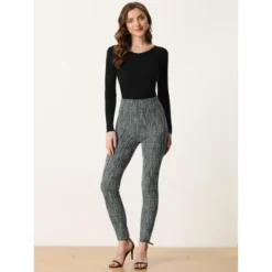 Allegra K Tweed Pants For Women's High Waist Casual Plaid Tartan Leggings Long Trousers -Modish Ink Sales GUEST f6aea406 d642 4fe2 aa18 78a64d57e3d7