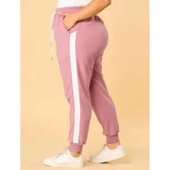 Agnes Orinda Women's Plus Size Skinny Drawstring Elastic Waist Contrast Color Comfort Athletic Jogger Pants -Modish Ink Sales GUEST f857f1b8 20a1 47e5 86bd 0f40efa4af96