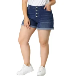 Agnes Orinda Plus Size Shorts For Women Roll Hem Denim Jeans Short Pants -Modish Ink Sales GUEST faf570b5 fee0 4272 8eb9 cd8ccbb9e22b