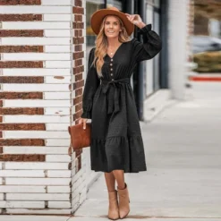 Women's Clip Dot Belted A-Line Midi Dress - Cupshe -Modish Ink Sales GUEST fc8f377e 9119 4829 9f3c 677d2d4c3a0d