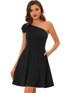 Allegra K Women's Elegant Bow One Shoulder A-line Cocktail Party Dress With Pockets 16 Allegra K Women's Elegant Bow One Shoulder A-line Cocktail Party Dress With Pockets -Modish Ink Sales GUEST fccf7506 5cb9 49c0 902c e184ae56b9db