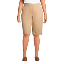 Lands' End Women's Plus Size Mid Rise Elastic Waist Pull On 12" Knockabout Chino Bermuda Shorts -Modish Ink Sales GUEST fdba59c1 a784 4bc8 91c2 227647e6bfed