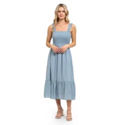 August Sky Women's Smocked Midi Dress -Modish Ink Sales GUEST fe02b1fc c2bf 4e72 9c75 2048433f2663