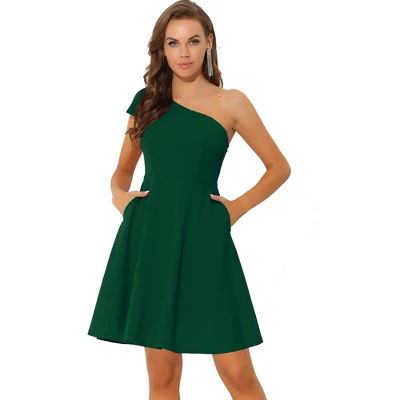 Allegra K Women's Elegant Bow One Shoulder A-line Cocktail Party Dress With Pockets 9 Allegra K Women's Elegant Bow One Shoulder A-line Cocktail Party Dress With Pockets - Image 7